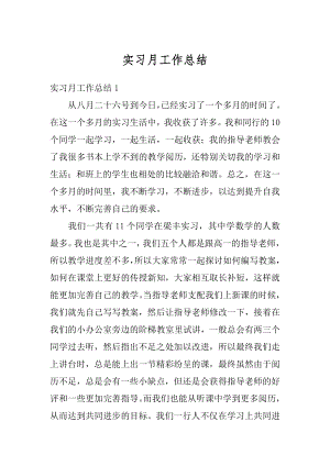 实习月工作总结最新.docx