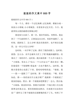 姐姐的作文高中800字范例.docx