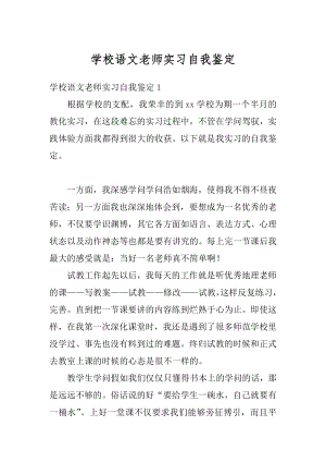 学校语文老师实习自我鉴定例文.docx