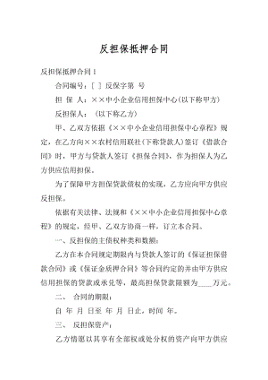 反担保抵押合同精编.docx