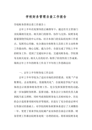 学校财务管理自查工作报告优质.docx