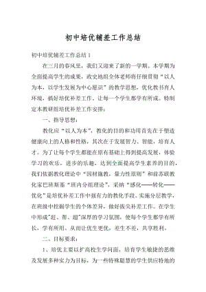 初中培优辅差工作总结例文.docx