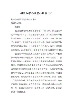 初中生破坏学校公物检讨书精选.docx