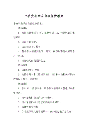 小班安全学会自我保护教案例文.docx