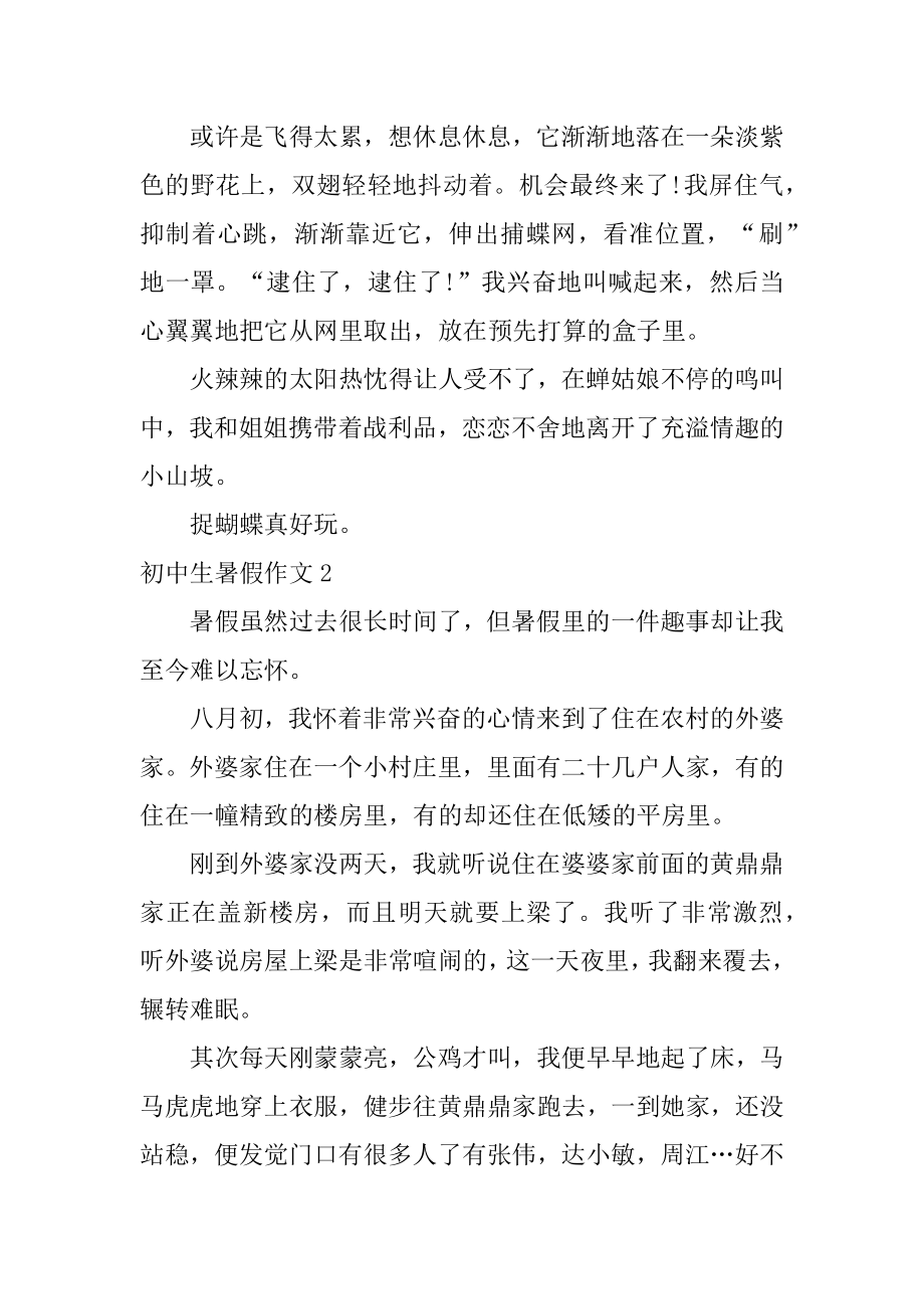 初中生暑假作文优质.docx_第2页