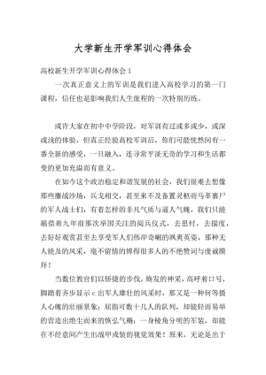 大学新生开学军训心得体会汇总.docx