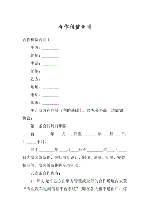 合作租赁合同例文.docx