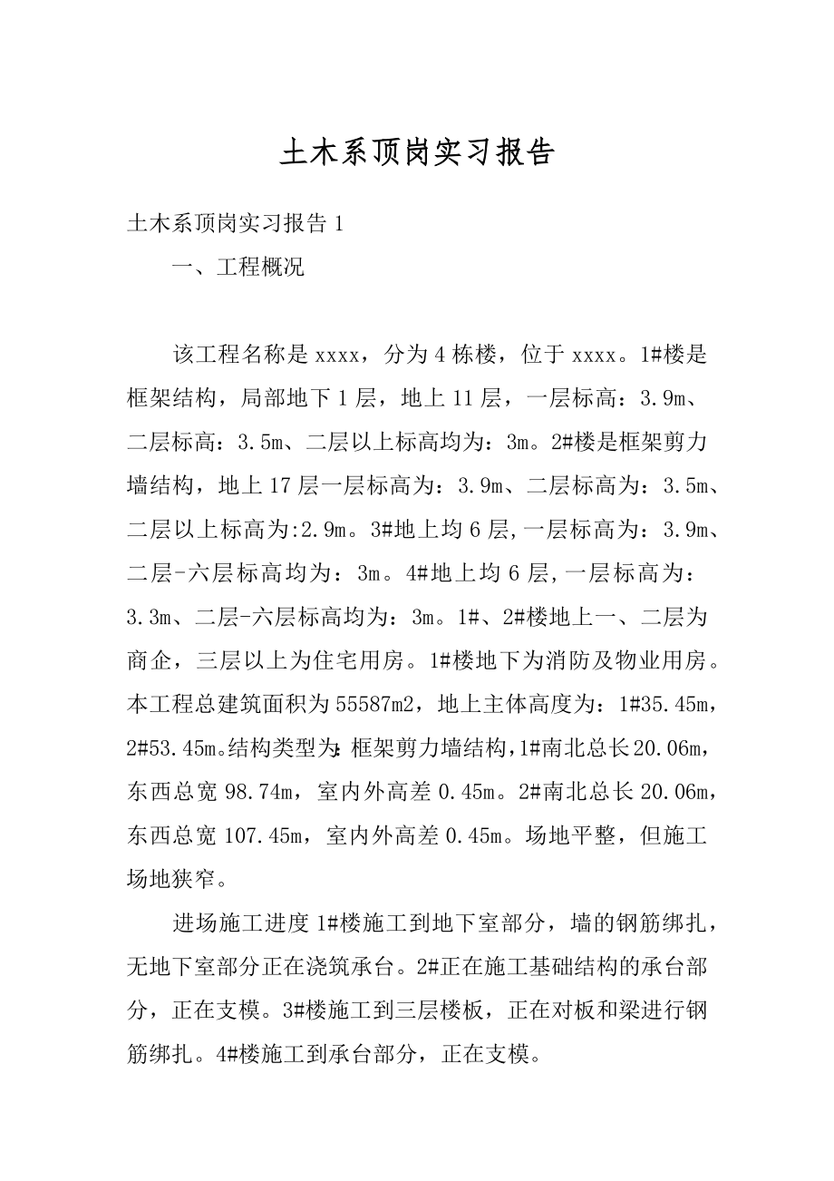 土木系顶岗实习报告优质.docx_第1页