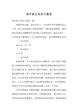 初中班主任实习报告范文.docx