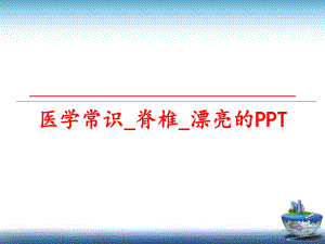 最新医学常识_脊椎_漂亮的PPT精品课件.ppt