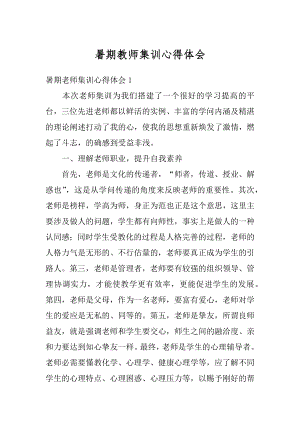 暑期教师集训心得体会范文.docx