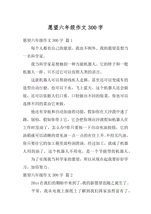 愿望六年级作文300字优质.docx