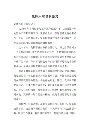 教师入职自我鉴定范文.docx