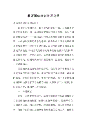 教师国培培训学习总结范例.docx