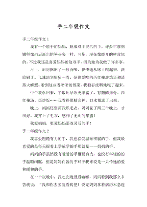 手二年级作文汇总.docx