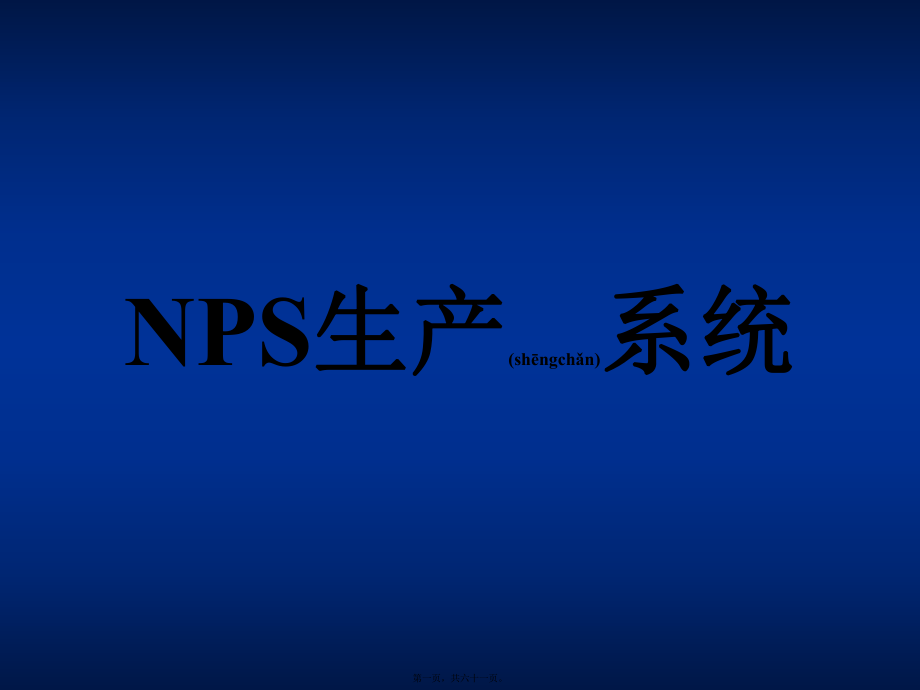 最新NPS生产系统方案经验(共61张PPT课件).pptx_第1页