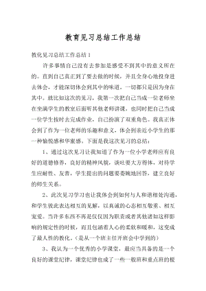 教育见习总结工作总结精编.docx