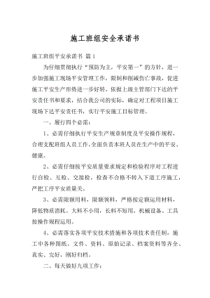 施工班组安全承诺书范本.docx