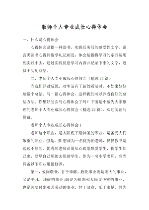 教师个人专业成长心得体会范例.docx