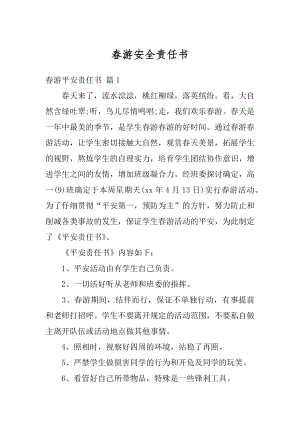 春游安全责任书汇总.docx