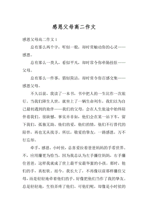 感恩父母高二作文精编.docx