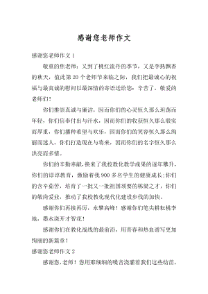 感谢您老师作文汇编.docx