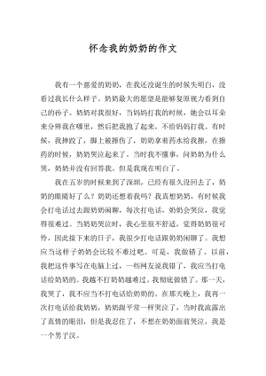 怀念我的奶奶的作文精选.docx