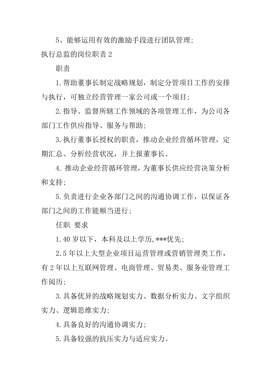 执行总监的岗位职责范本.docx_第2页