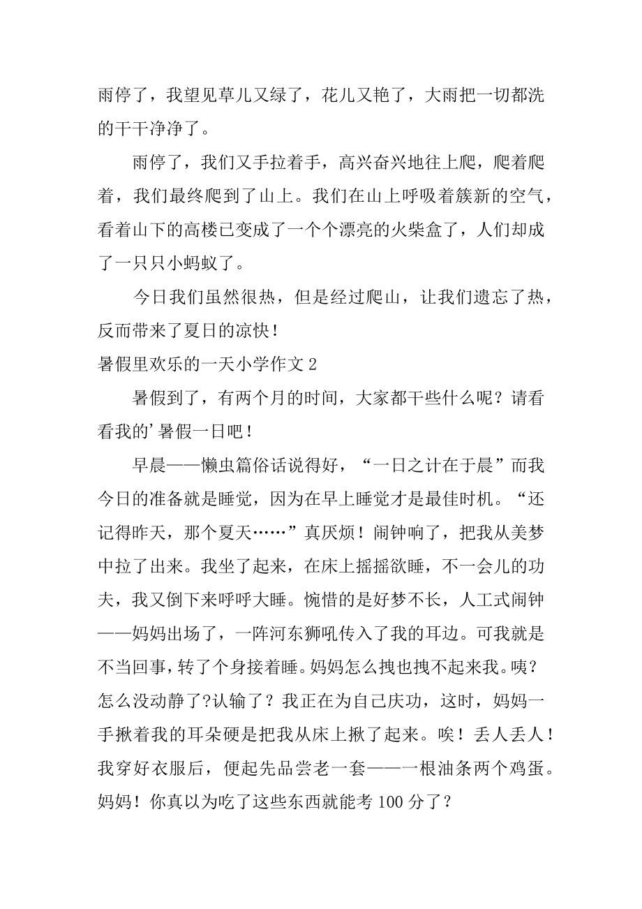 暑假里快乐的一天小学作文最新.docx_第2页