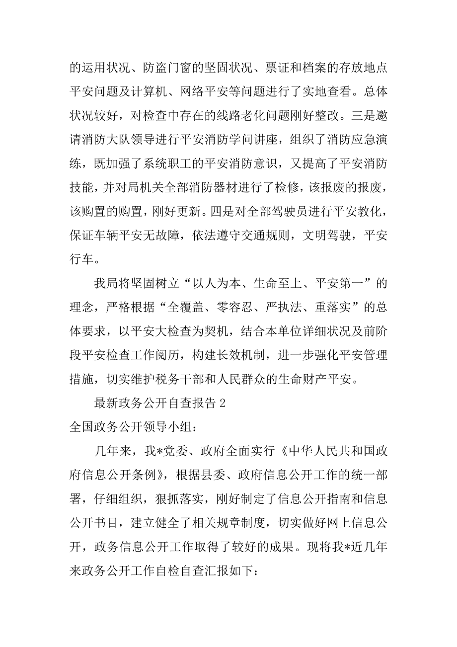 最新政务公开自查报告例文.docx_第2页