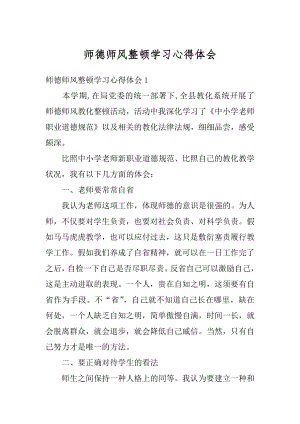 师德师风整顿学习心得体会范例.docx