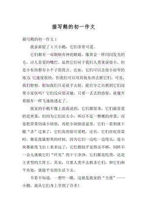 描写鹅的初一作文精编.docx