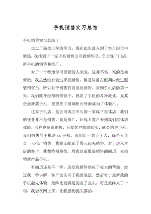 手机销售实习总结精编.docx