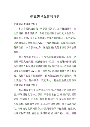 护理实习生自我评价例文.docx