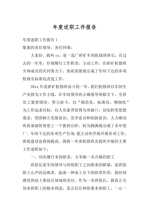 年度述职工作报告汇编.docx