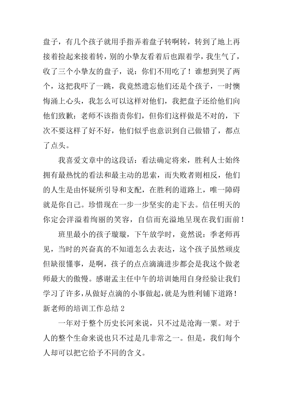 新教师的培训工作总结范例.docx_第2页