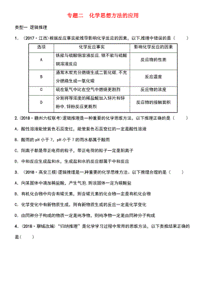 (江西专版)2018年中考化学总复习 专题分类突破 专题二 化学思想方法的应用训练.pdf