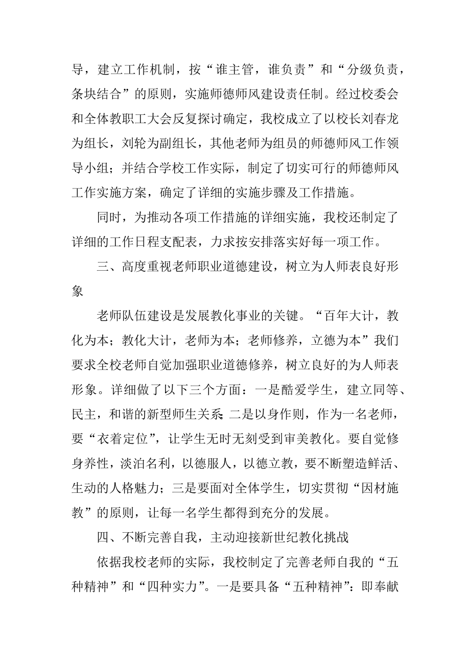 师德师风的工作总结精选.docx_第2页