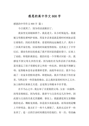 感恩的高中作文800字精选.docx