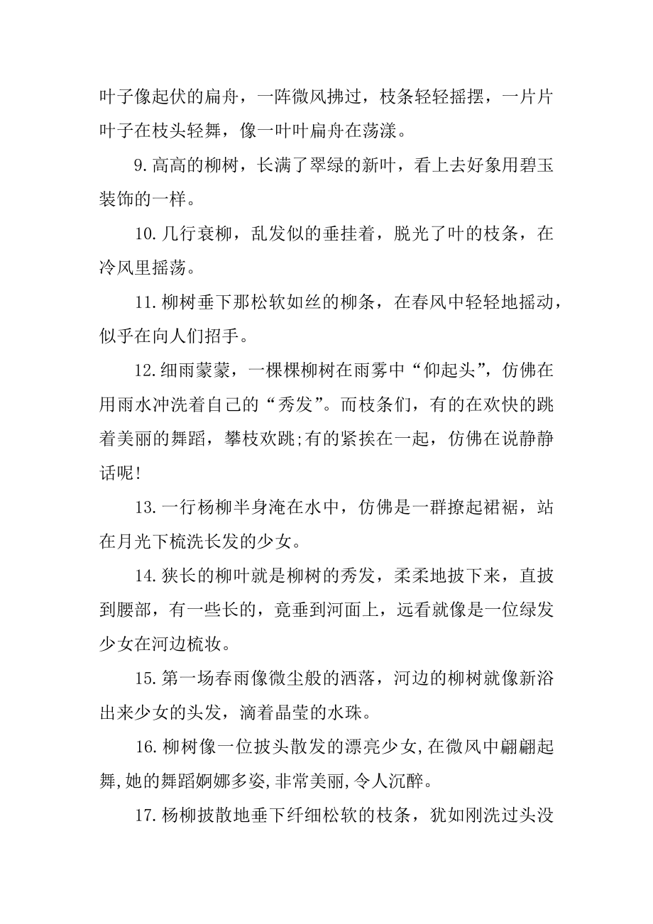 柳树的比喻句汇总.docx_第2页