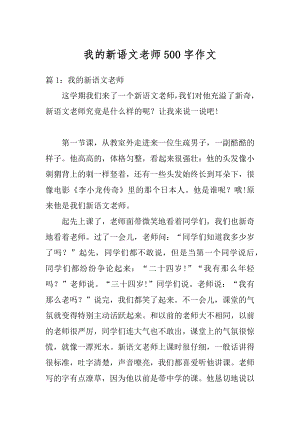 我的新语文老师500字作文精选.docx