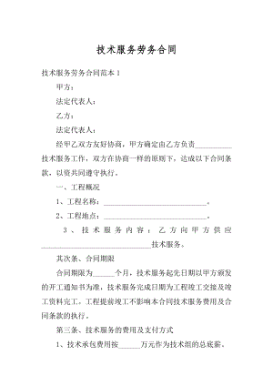 技术服务劳务合同范本.docx