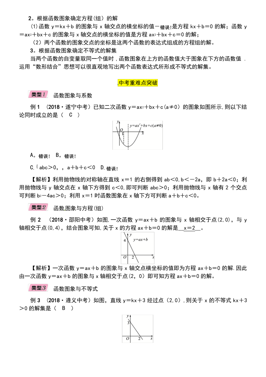 (毕节专版)2019年中考数学复习 专题1 函数的图象与性质(精讲)试题.pdf_第2页