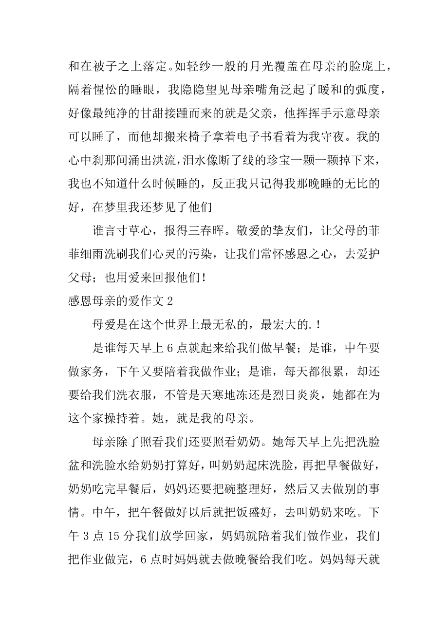 感恩母亲的爱作文范文.docx_第2页