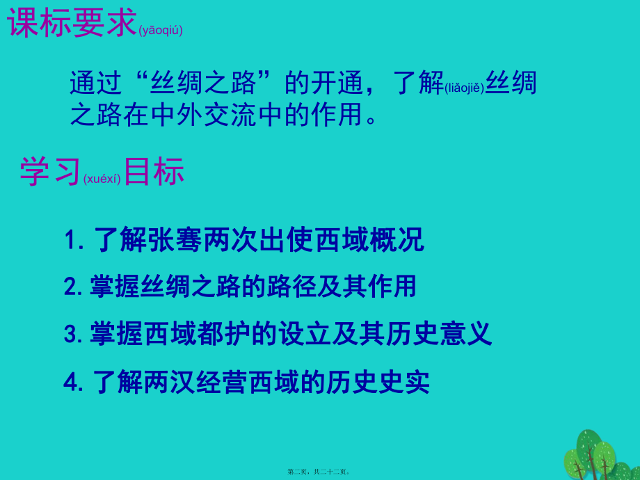 最新七年级历史上册 第14课 汉通西域和丝绸之路课件 新人教版(共22张PPT课件).pptx_第2页