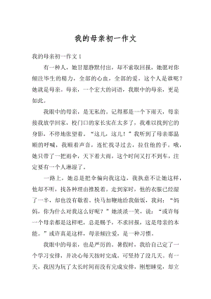 我的母亲初一作文精选.docx