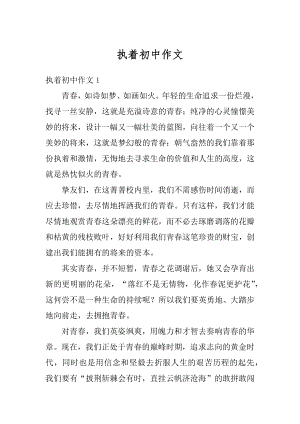 执着初中作文汇总.docx