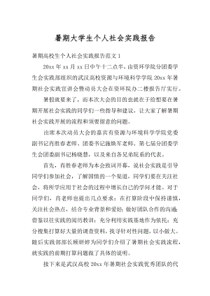 暑期大学生个人社会实践报告范文.docx