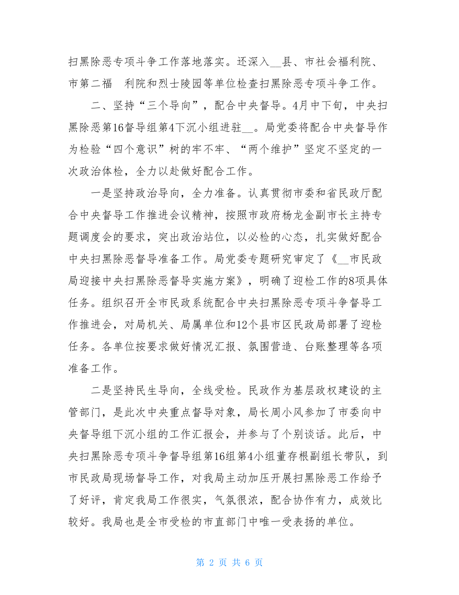 _民政局扫黑除恶专项斗争半年工作总结.doc_第2页