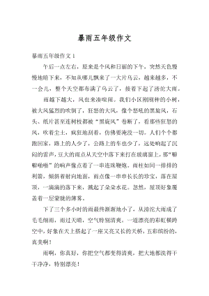 暴雨五年级作文优质.docx